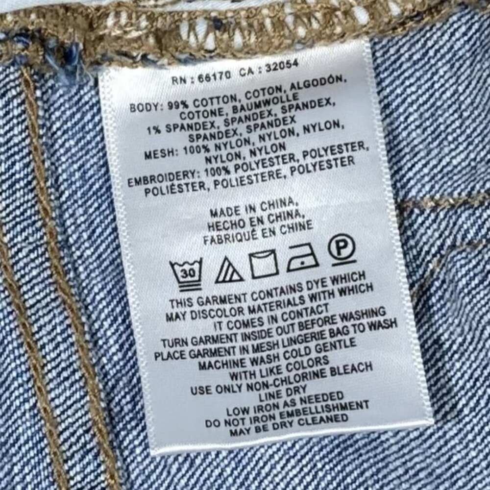 Pilcro and the Letterpress Jeans. Anthropologie, Embroidered Tulle, Size 26 - Picture 7 of 7